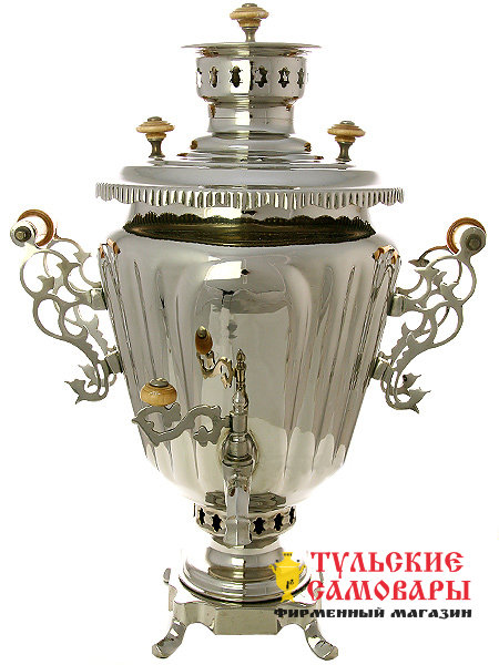 Угольный самовар 7 л конус никелированный граненый фото 1 — Samovars.ru